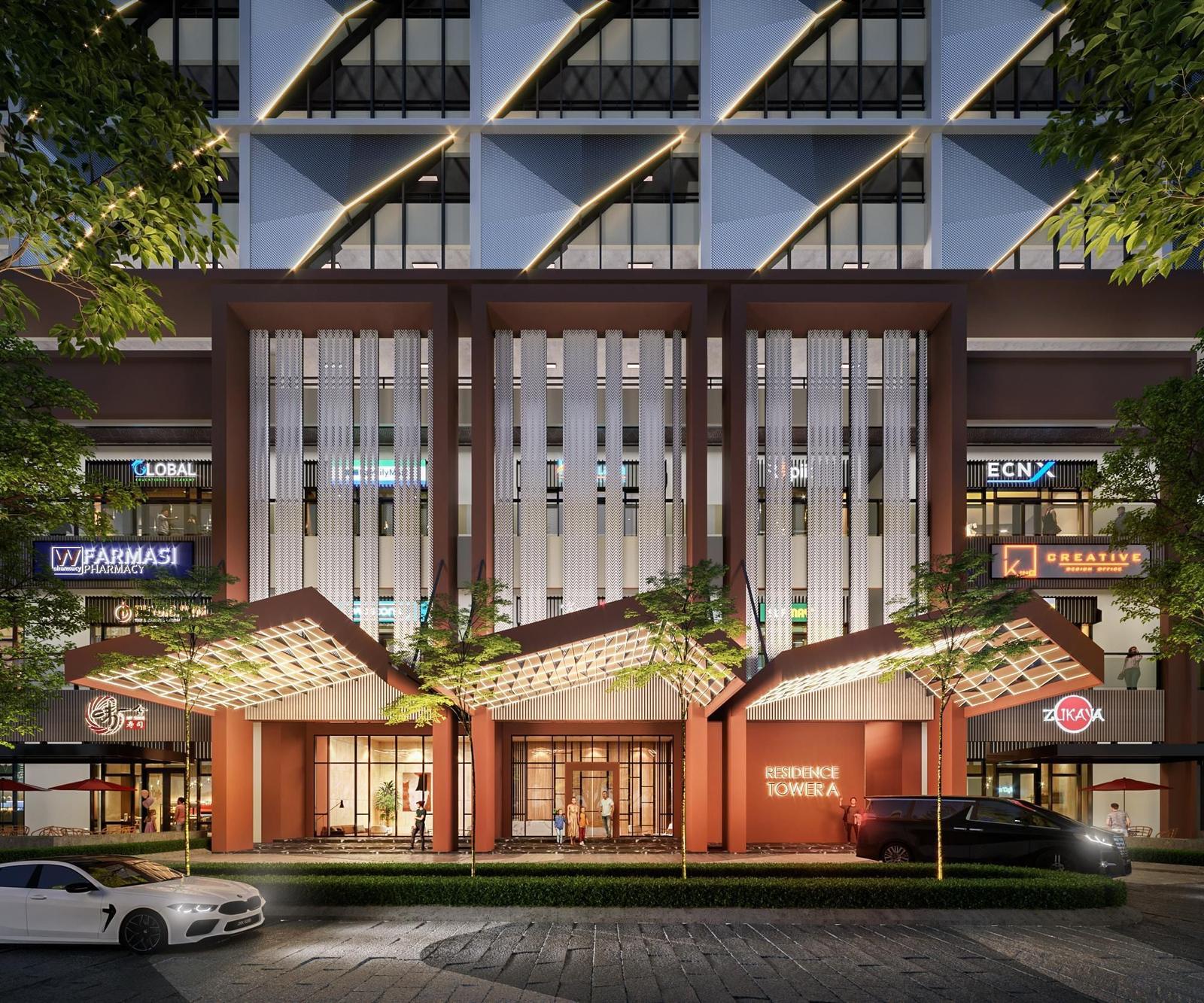 Retail podium and drop-off, artist's impression